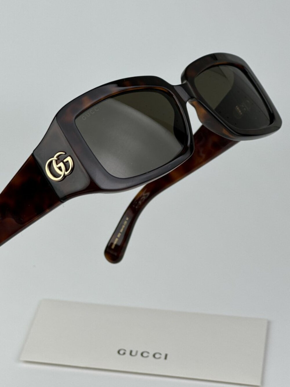 GUCCI GG1403S 002 DARK HAVANA RECTANGLE SUNGLASSES